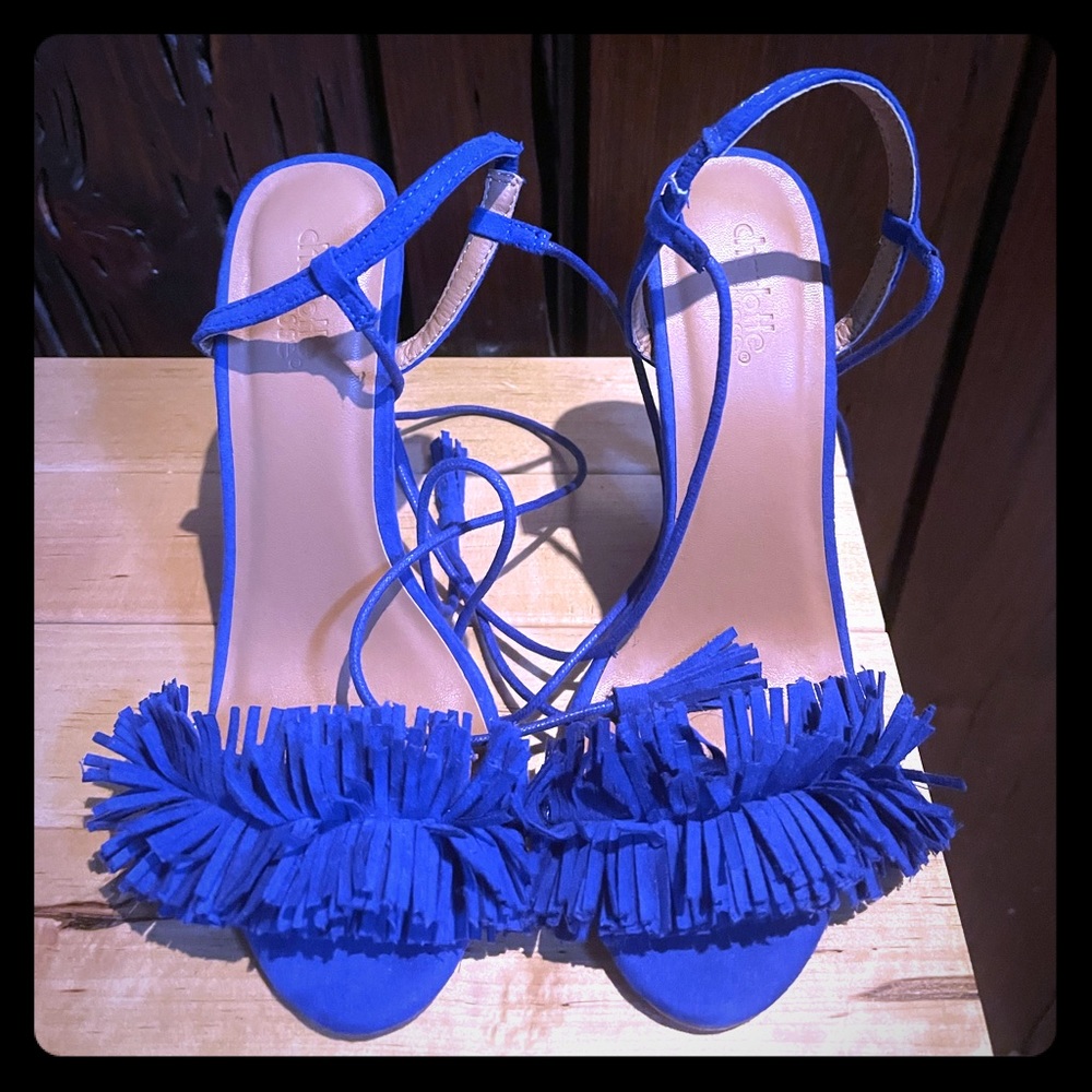 Lace up the leg high heeled pumps